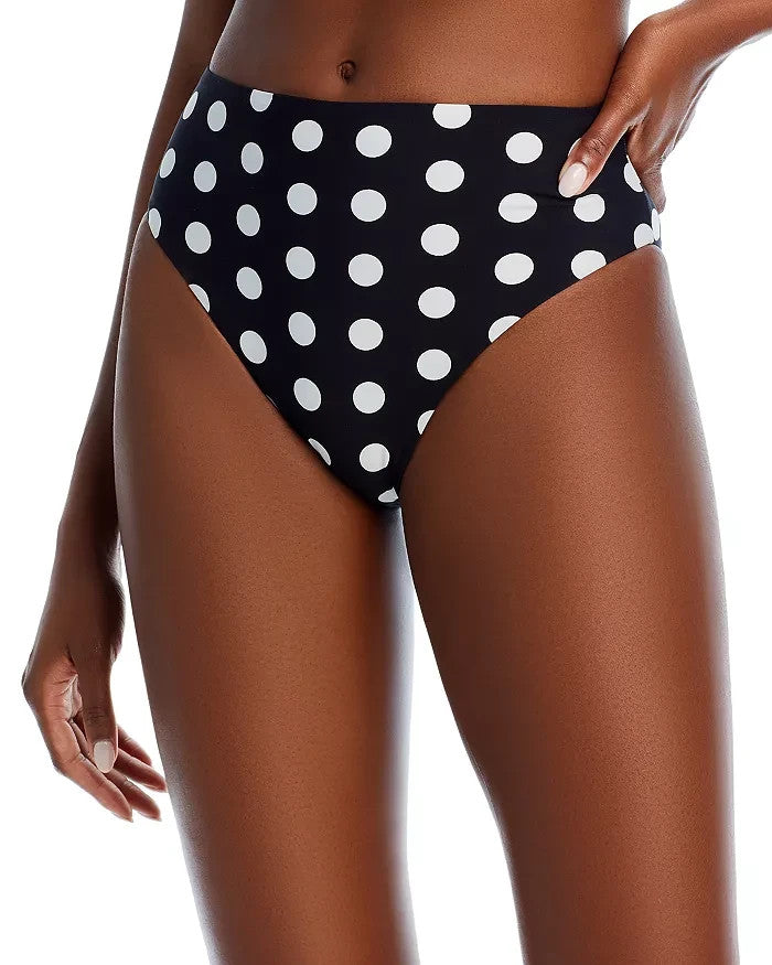 AQUA Polka Dot High Waist Bikini Bottom MSRP $48