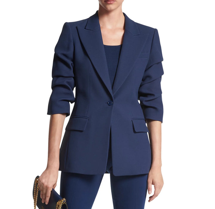 MICHAEL KORS Collection Cate Ruched Sleeve Sable Blazer 5D 2862-