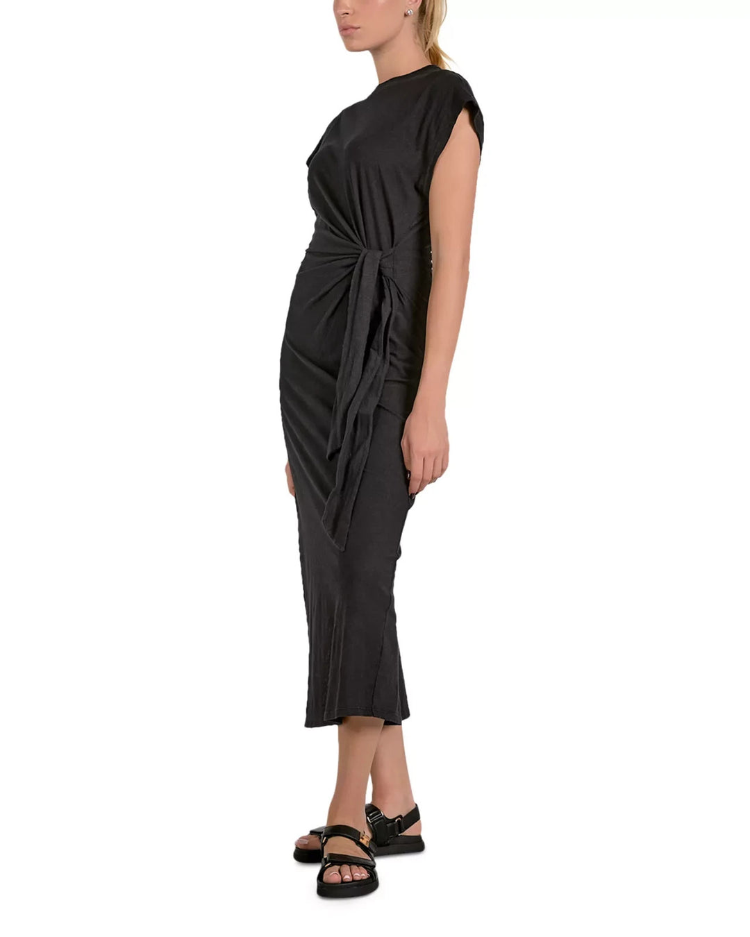 Elan Cap Sleeve Side Tie Midi Dress MSRP $86