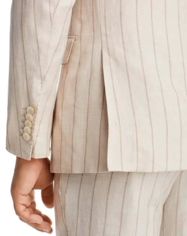 BOSS L Harvers Striped Slim Fit Suit MSRP $1995