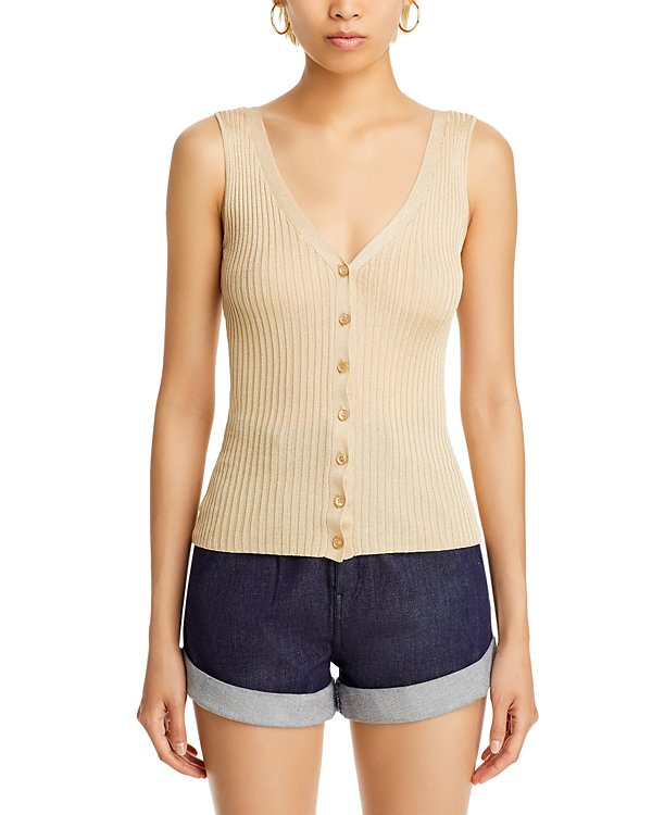 Generation Love Sofia Ribbed V Neck Tank Top MSRP $236