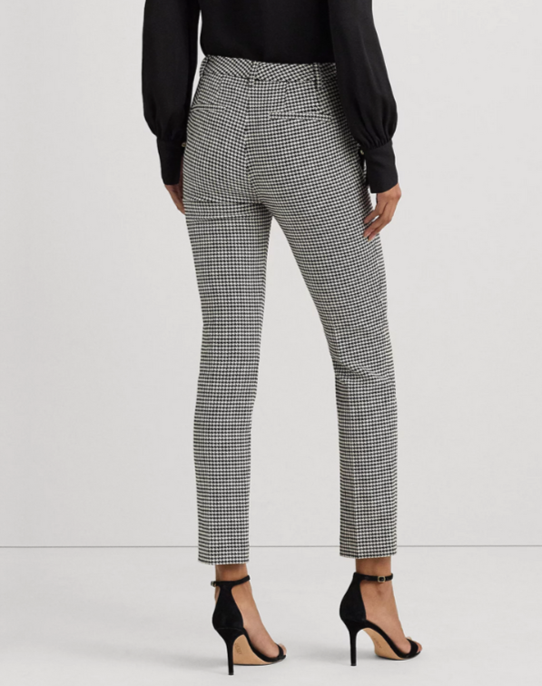 Lauren Ralph Lauren Slim Houndstooth Cropped Pants MSRP $195