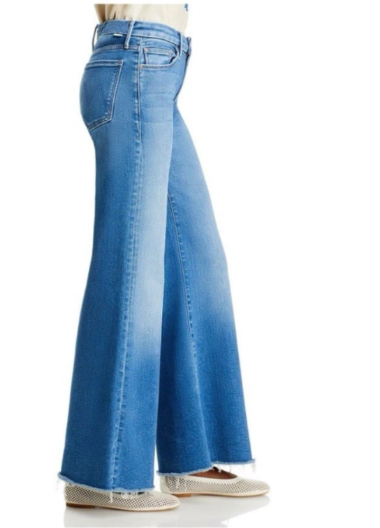 Mother The Roller High Rise Wide Leg Jeans MSRP $258