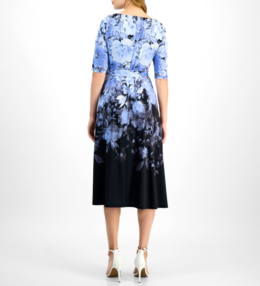 Kasper Women's Ombre Floral Fit & Flare Dress MSRP $89