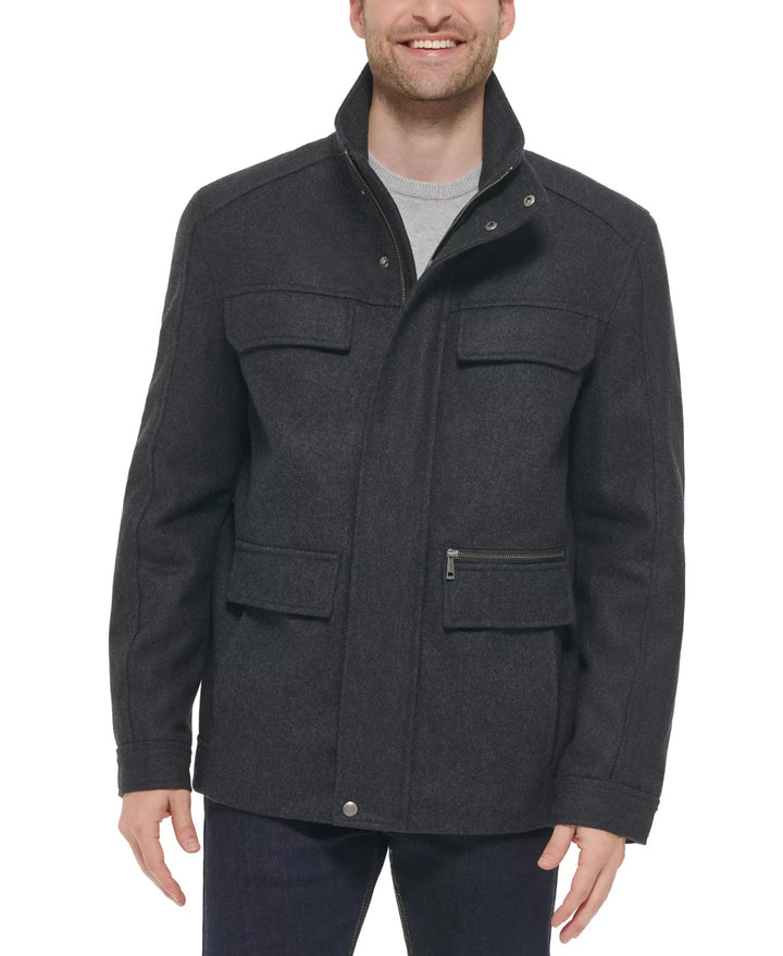 Cole Haan Melton Wool Multi-Pocket Field Coat MSRP $395