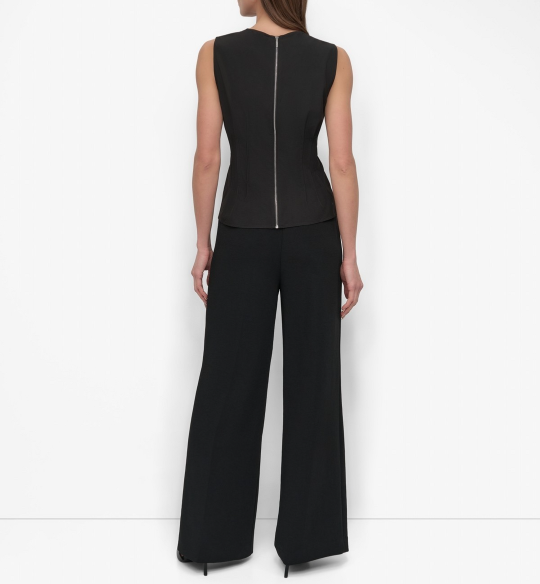 DKNY Women's Sleeveless Peplum Blouse MSRP $69