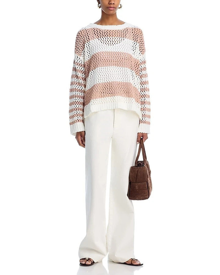 Vintage Havana Stripe Knit Netted Sweater MSRP $88