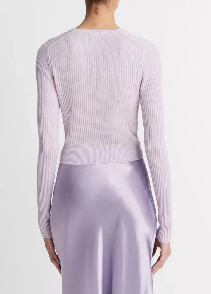 VINCE Women's Shrunken Cashmere-Silk Cardigan MSRP $395