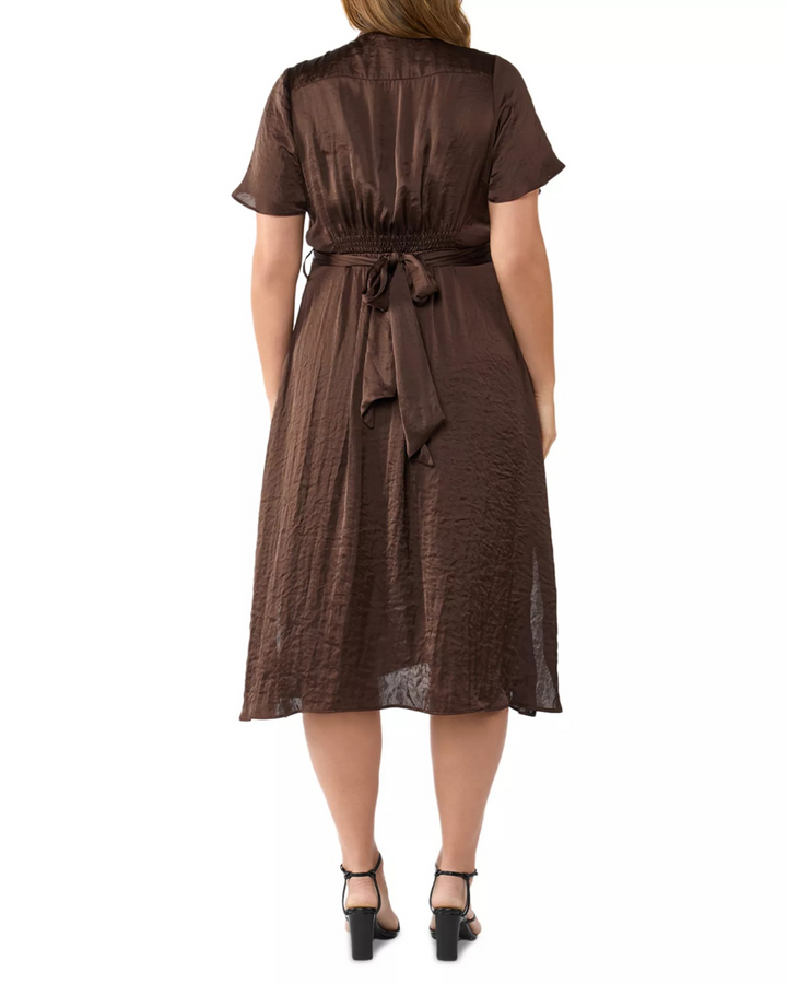 Estelle Plus Mirage Oasis Satin Wrap Dress MSRP $149