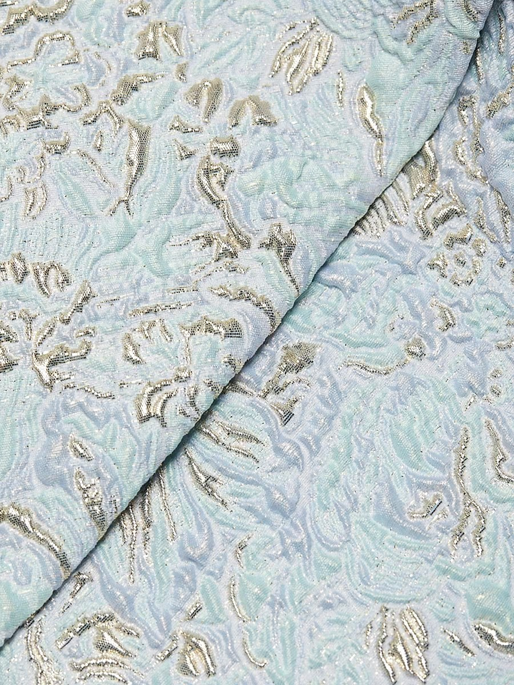 Teri Jon by Rickie Freeman Metallic Jacquard Off the Shoulder Dress MSRP $550