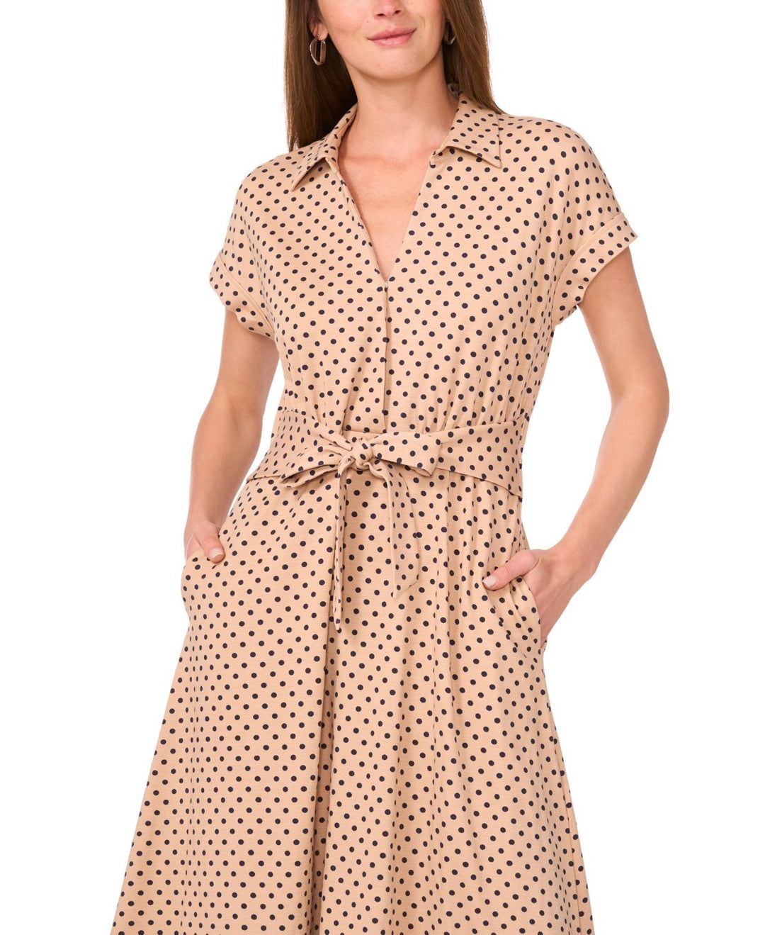 MSK Women's Polka-Dot Midi Dress MSRP $109