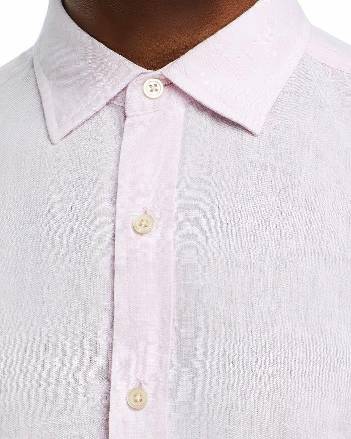 The Men's Store Yarn-Dyed Standard Fit Linen Shirt MSRP $108