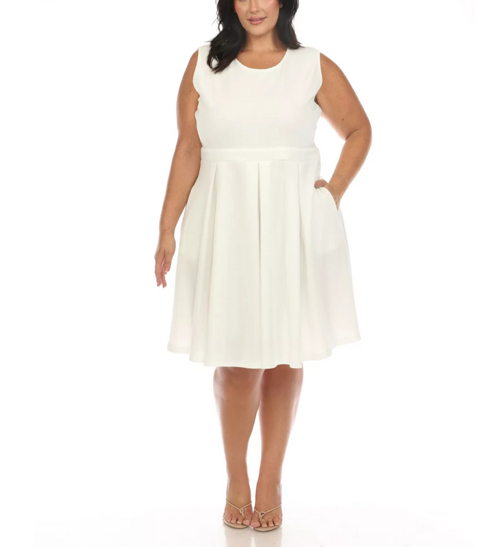 White Mark Plus Size Fit and Flare Dress MSRP $76