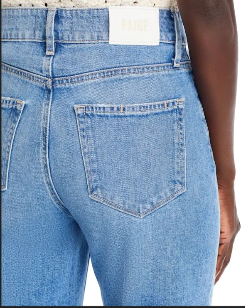 Paige Anessa Raw Hem High Rise Ankle Wide Leg Jeans MSRP $229