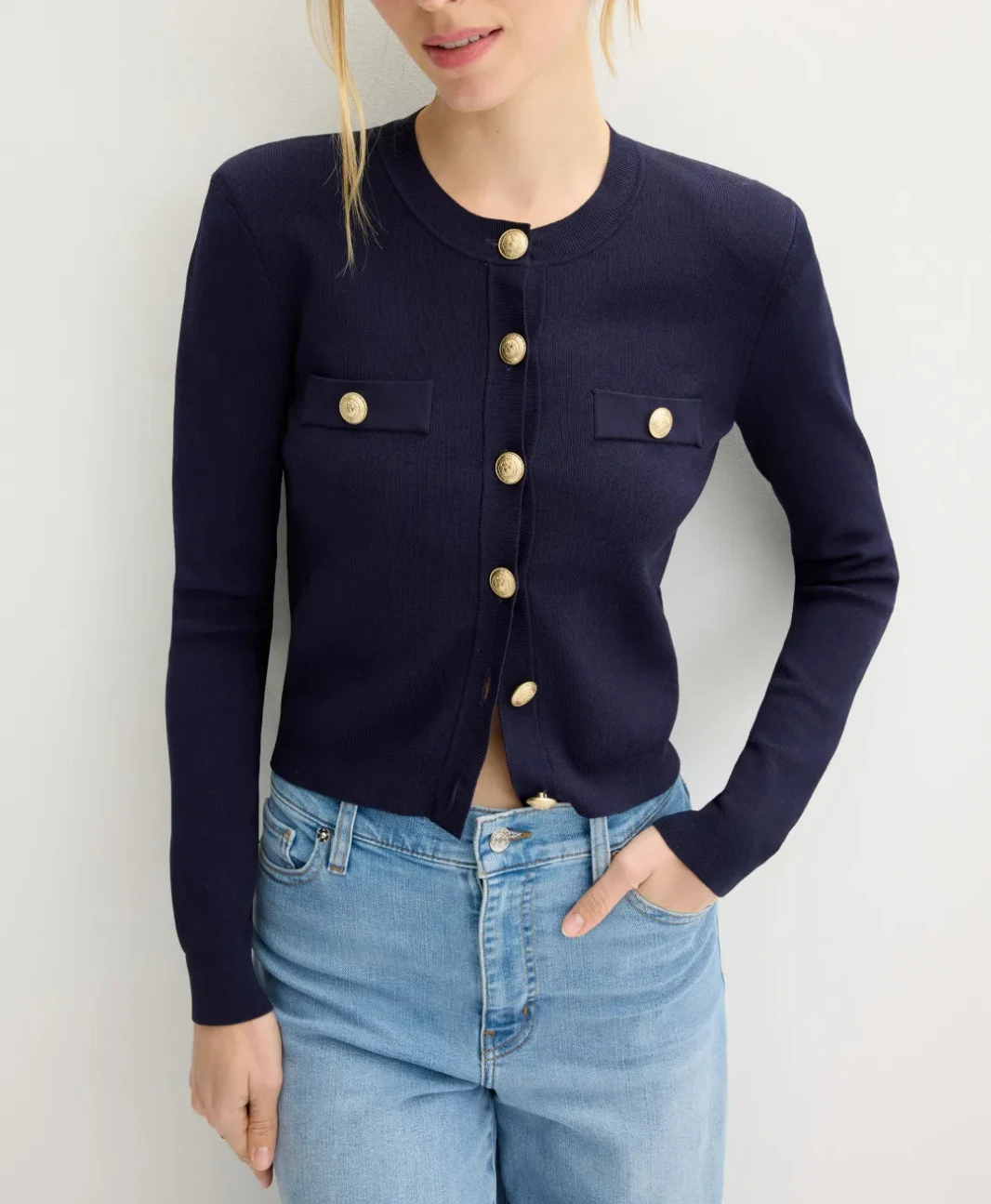L'AGENCE Toulouse Crewneck Cardigan MSRP $475