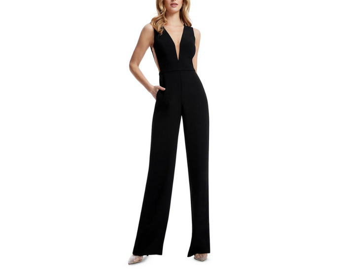 Dress the Population Katrina Plunging Neck Jumpsuit MSRP $268