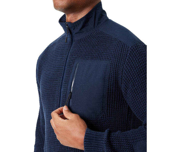 BASS OUTDOOR Quarter-Zip Long Sleeve Pullover Patch Sweater MSRP $99
