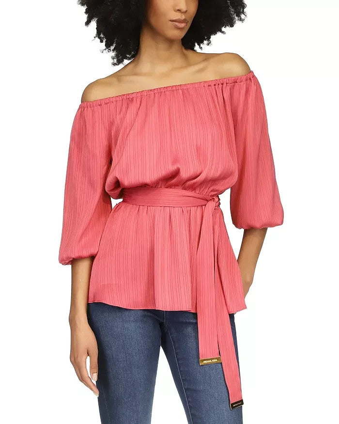 MICHAEL Michael Kors Tie Waist Blouse MSRP $88