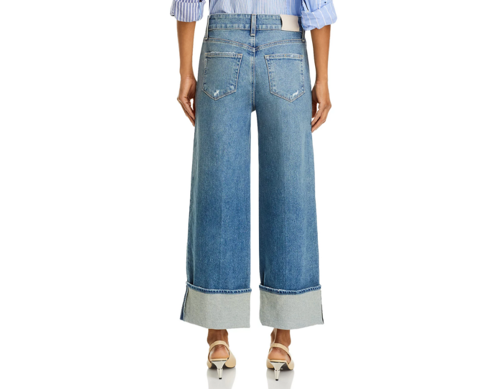 PAIGE Sasha High Rise Ankle Wide Cuff Jeans MSRP $259