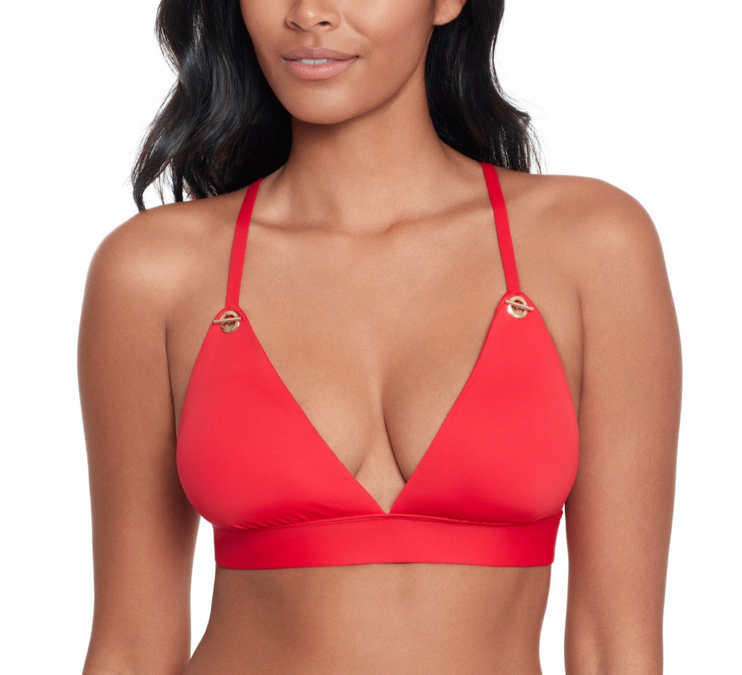 Lauren Ralph Lauren Toggle V-Neck Bikini Top MSRP $100