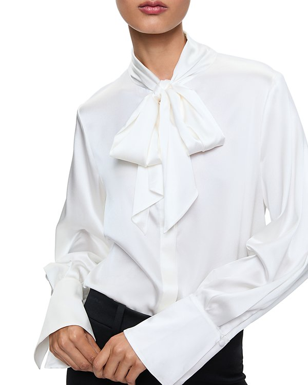 Alice and Olivia Lloyd Silk Stretch Blouse MSRP $395