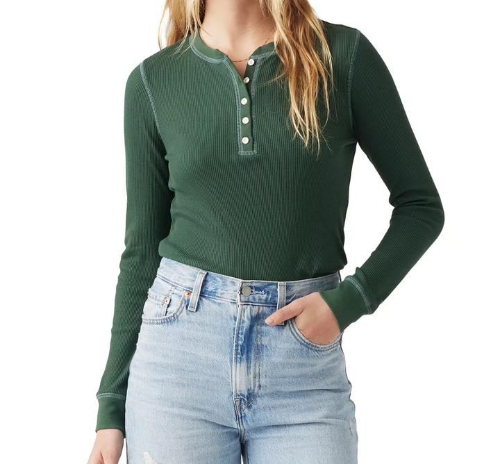 Levi's Plus Size Jakob Slim-Fit Long-Sleeve Henley Top MSRP $34.50