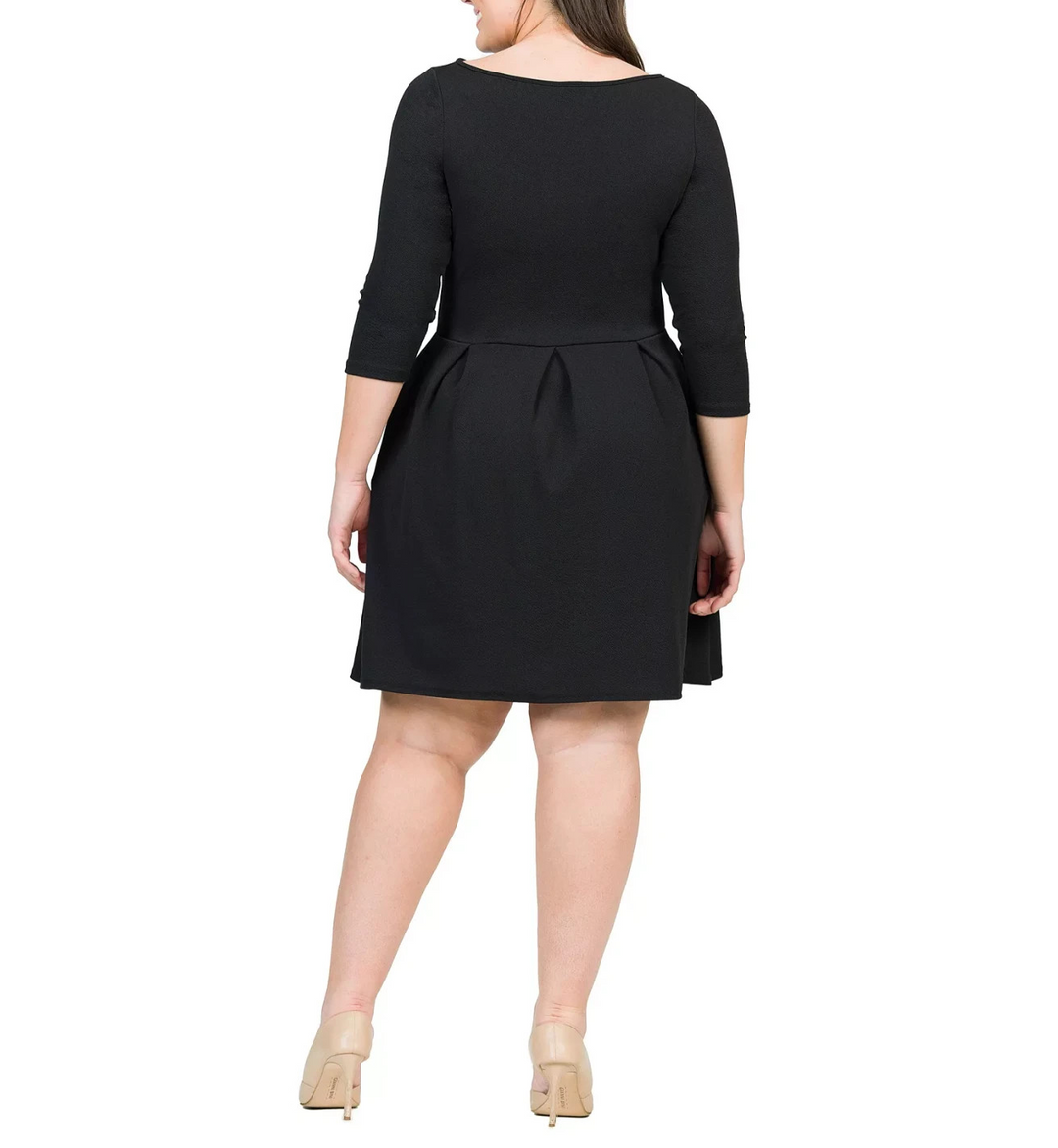 24seven Comfort Apparel Plus Size Perfect Fit and Flare Dress MSRP $74.99