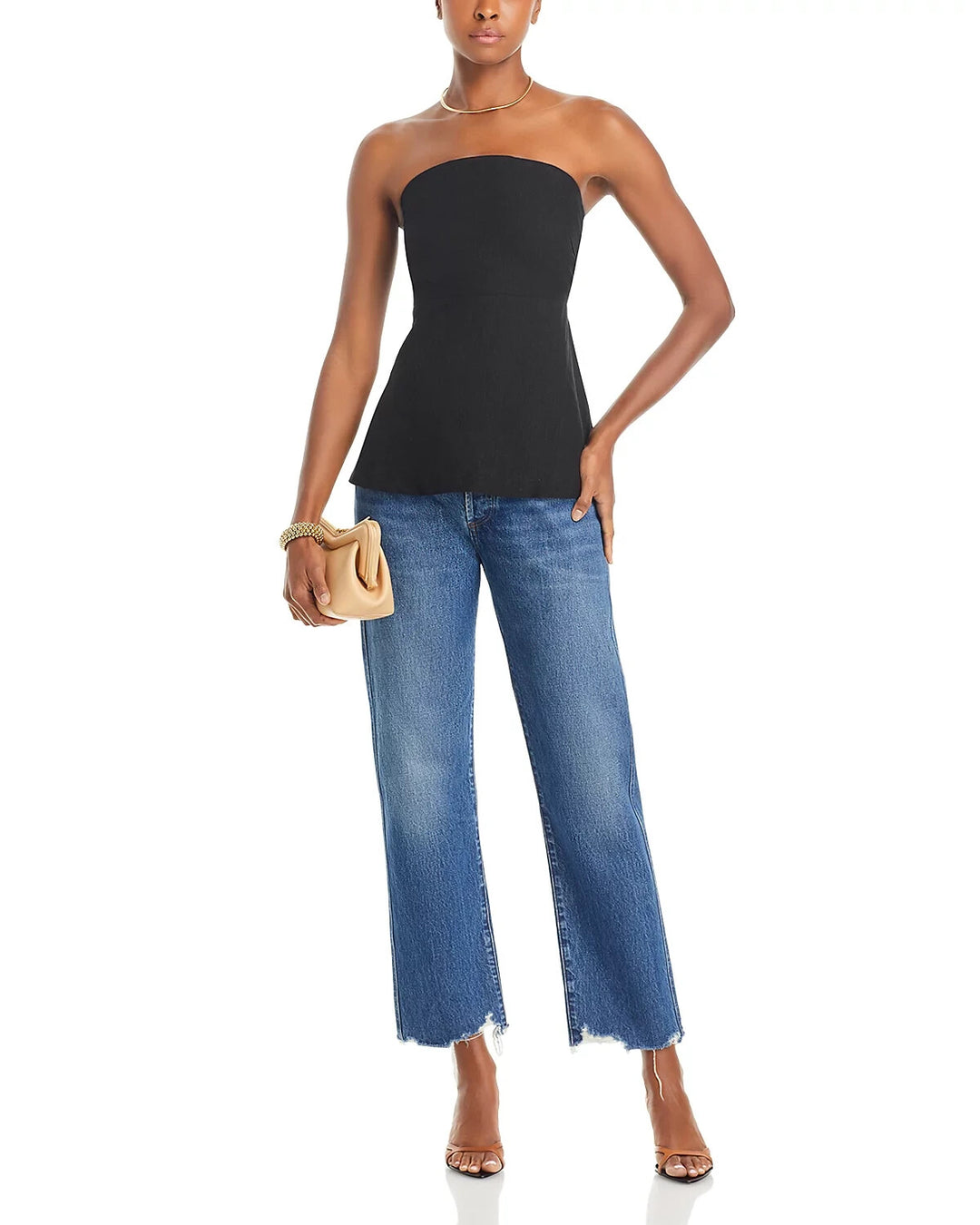 Lucy Paris Barbara Smocked Strapless Top MSRP $68