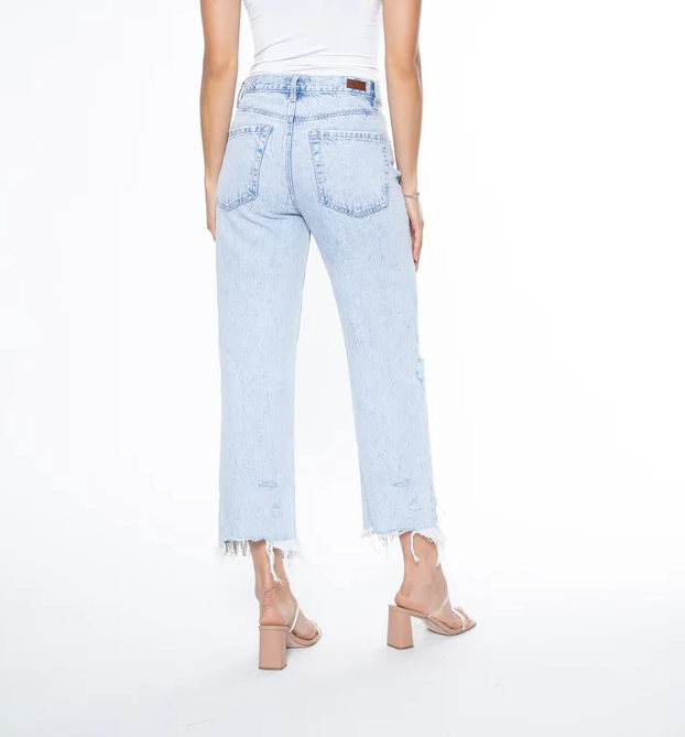 Blue Revival Nash Vegas 90 High Rise Cropped Wide Leg Jeans MSRP $189