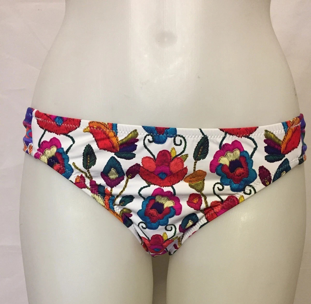 Nanette Lepore Antigua Siren Embroidery Print Bikini Bottom MSRP $72
