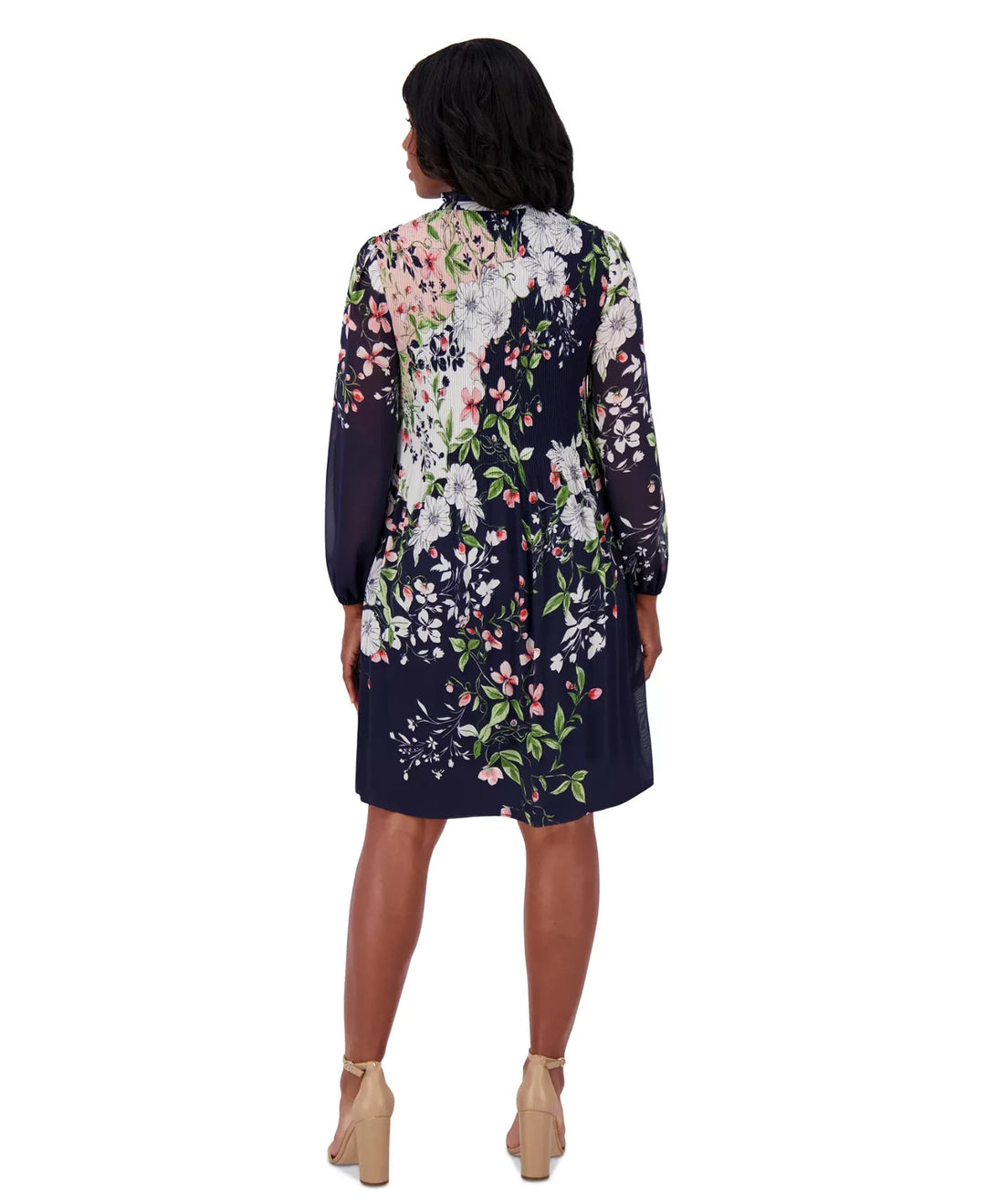 Jessica Howard Petite Pleated Floral-Print Shift Dress MSRP $129
