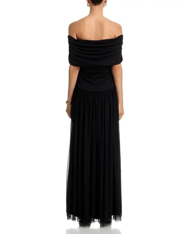 AQUA Ruched Gown 