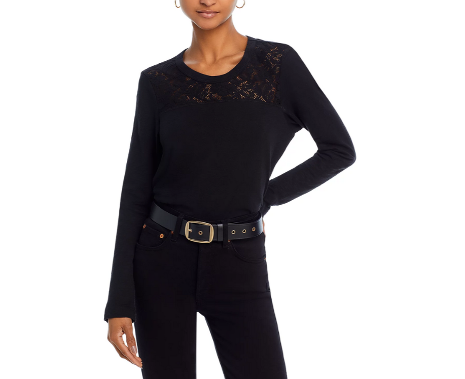 Wilt Lace Yoke Long Sleeve Top MSRP $134