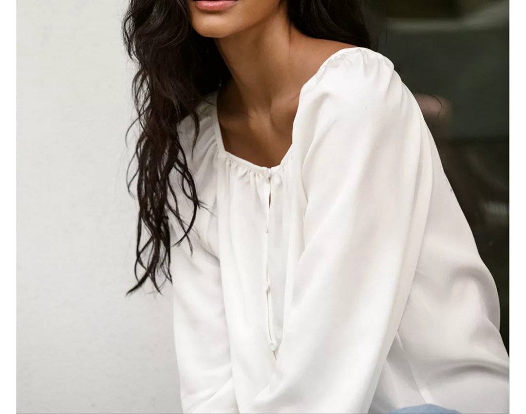 French Connection Balloon Sleeve Top MSRP $ 108
