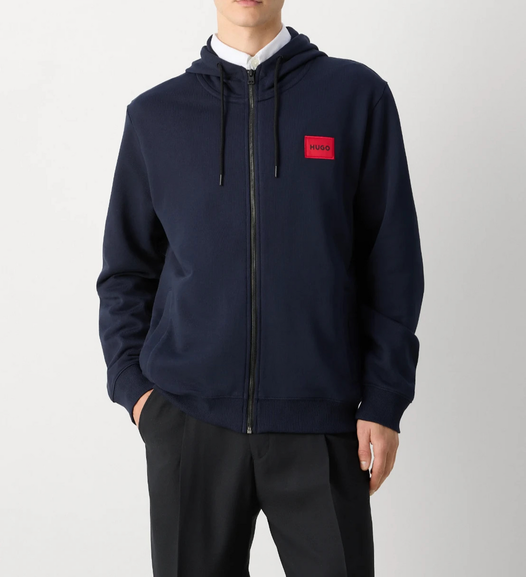 Hugo Daple French Terry Zip Front Hoodie MSRP $128