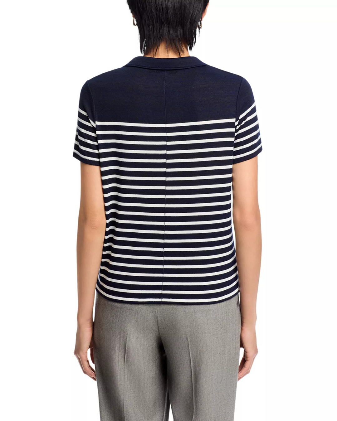 rag & bone The Knit Stripe Polo Top MSRP $178