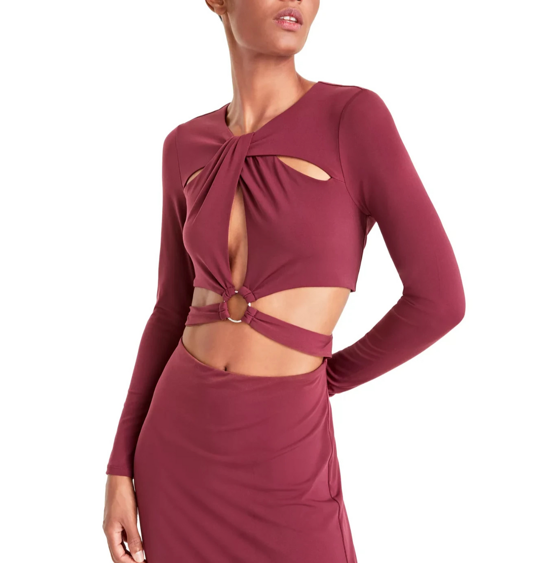 GUESS Women's Alyce Waist-Cutout Maxi Dress MSRP $158