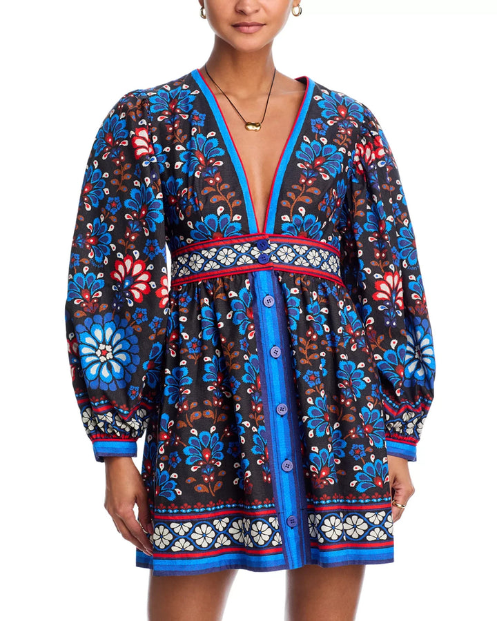 FARM Rio Button Front Mini Dress MSRP $248