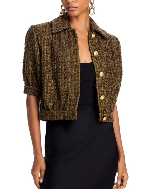 L'AGENCE Cove Tweed Cropped Jacket MSRP $575