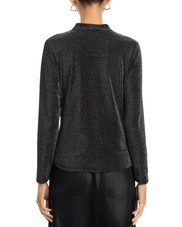 Status by Chenault Long Sleeve Metallic Top MSRP $68