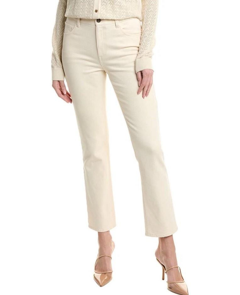 Lafayette 148 Cropped Straight-Leg Denim Jeans MSRP $498