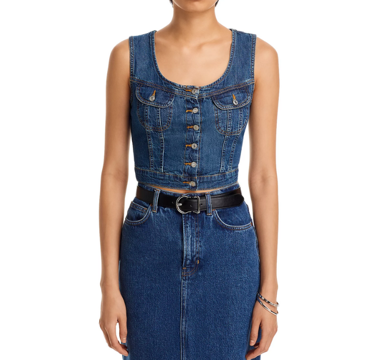 RE/DONE Sleeveless Trucker Top MSRP $295