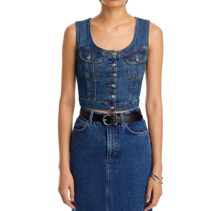 RE/DONE Sleeveless Trucker Top MSRP $295