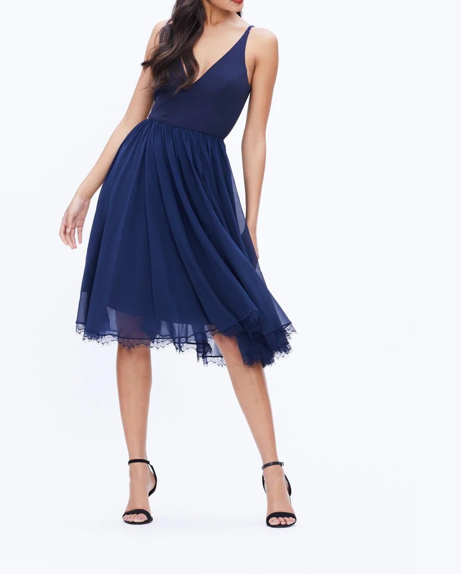 Dress the Population Alicia Lace-Hem Dress MSRP $198