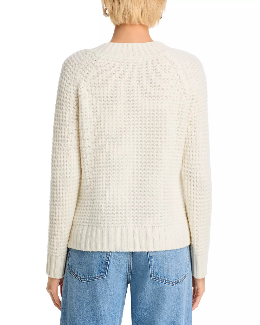 C by Bloomingdale's Cashmere Waffle Knit Sweater MSRP $198