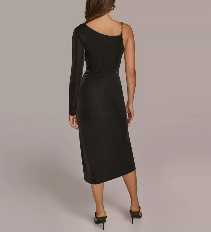 Donna Karan New York Petite Metallic One-Shoulder Sheath Dress MSRP $169