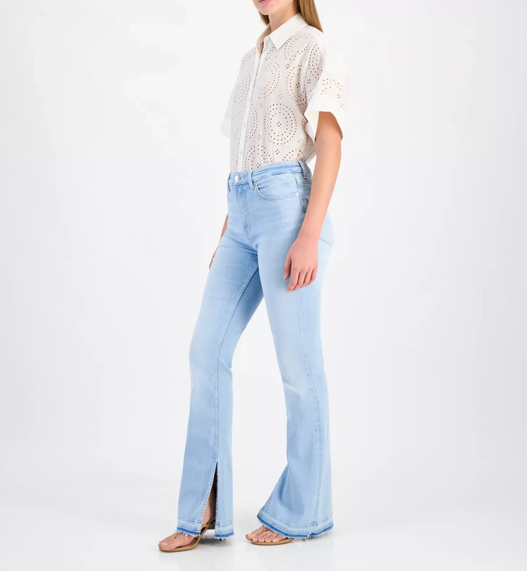 BOSS Orange Women's Mid-Rise Slit-Flare-Leg Jeans MSRP $159