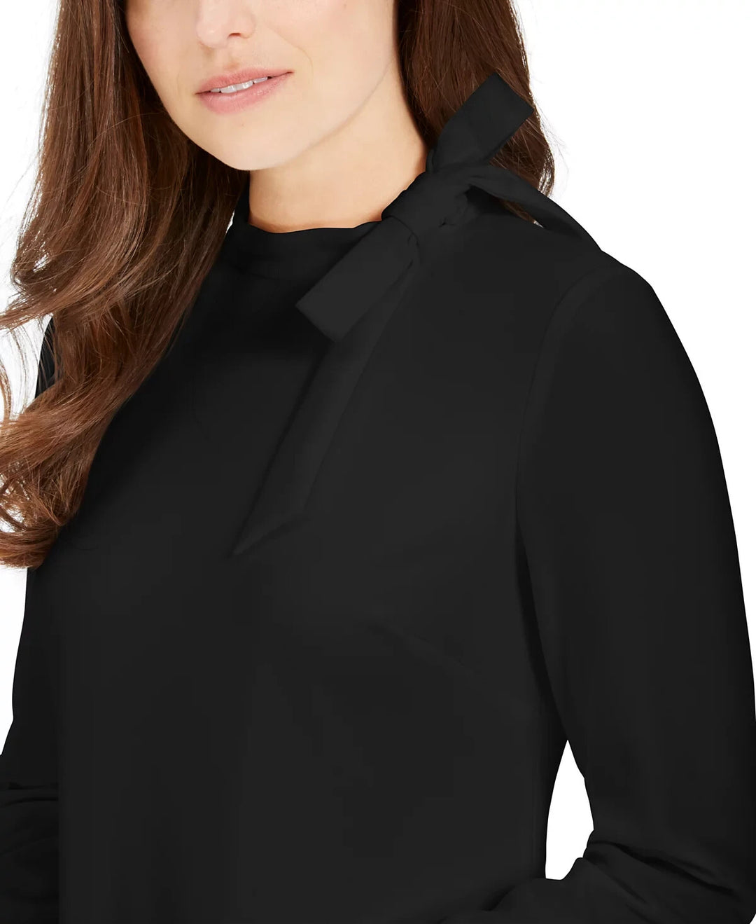 Calvin Klein Petite Bow-Neck Long-Sleeve Sheath Dress MSRP $99