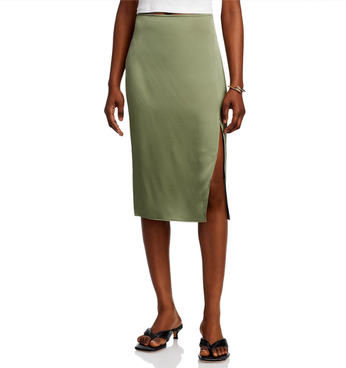 Anine Bing Jolin Silk Midi Skirt MSRP $300
