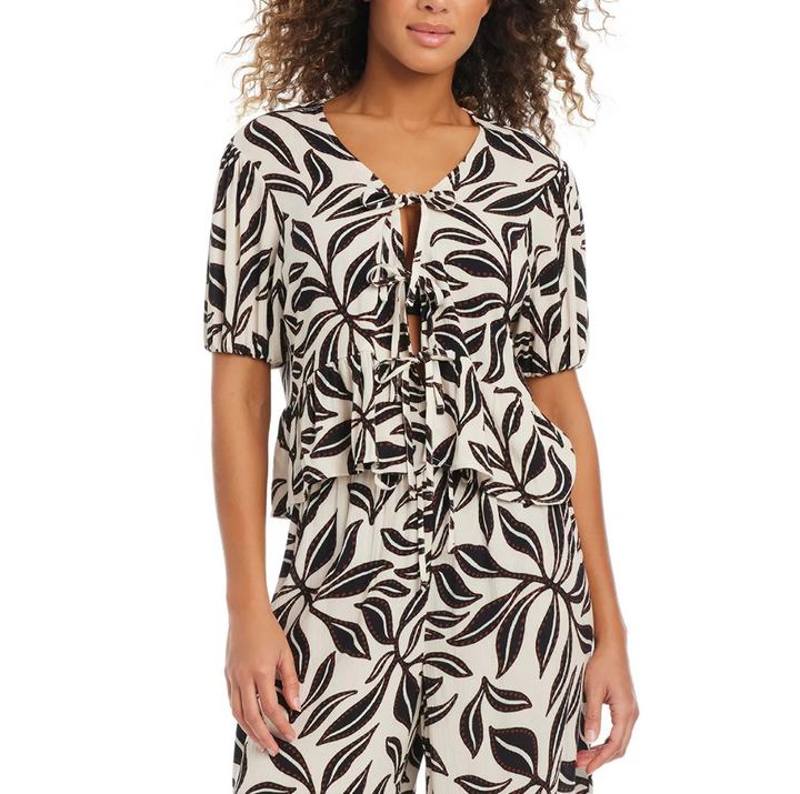 Bar III Women's Resort Daze Tie-Front Top Swim Cover-Up MSRP $56